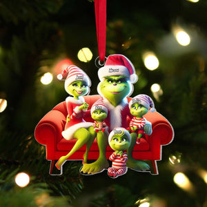 Personalized Gifts For Family, Green Monsters Christmas Acrylic Ornament 03OHMH151124-Homacus