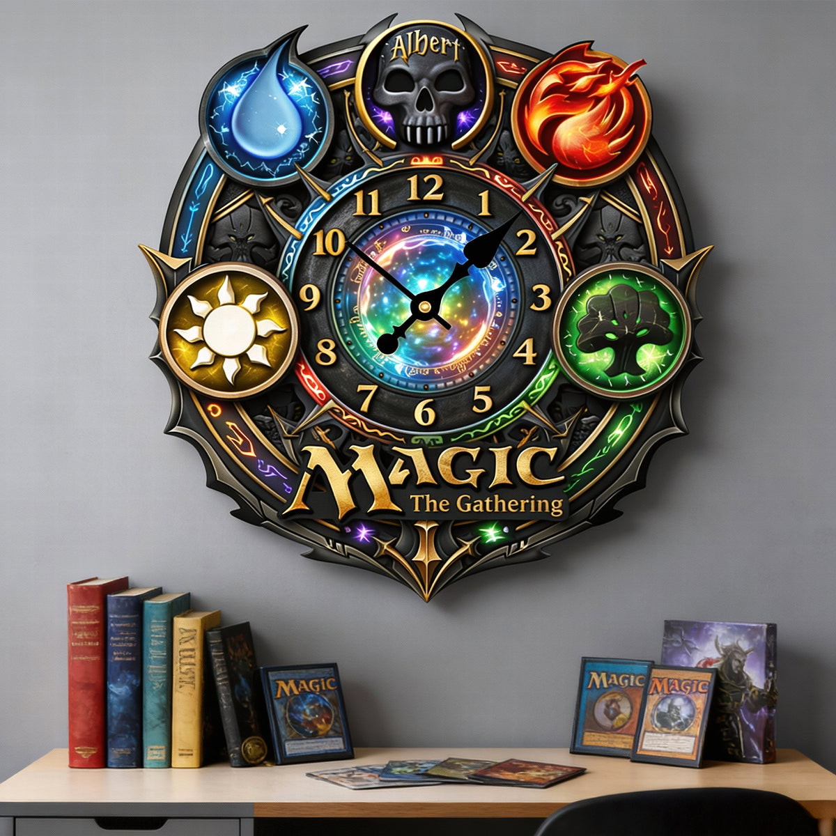 Mystic Element Acrylic Clock – Personalized Gifts For Fantasy Lovers 05huqn241225-Homacus