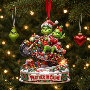 Monster Riding Couple Ornament - Personalized Gifts For Couple Christmas Ornament 06TYLU170826-Homacus