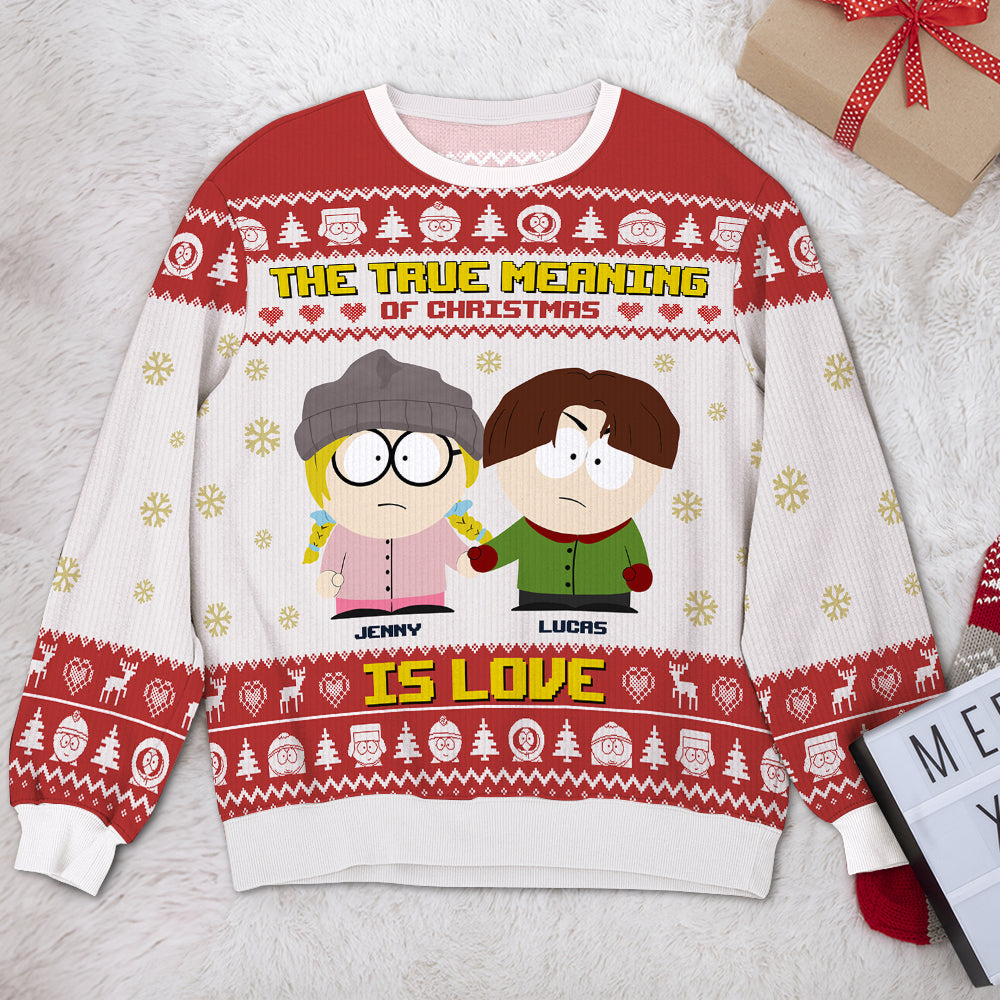 Personalized Gifts For Couple Knitted Ugly Sweater 04tgtn251024hg The True Meaning Of Christmas-Homacus
