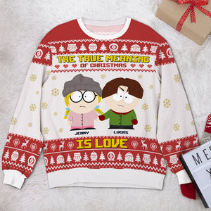 Personalized Gifts For Couple Knitted Ugly Sweater 04tgtn251024hg The True Meaning Of Christmas-Homacus