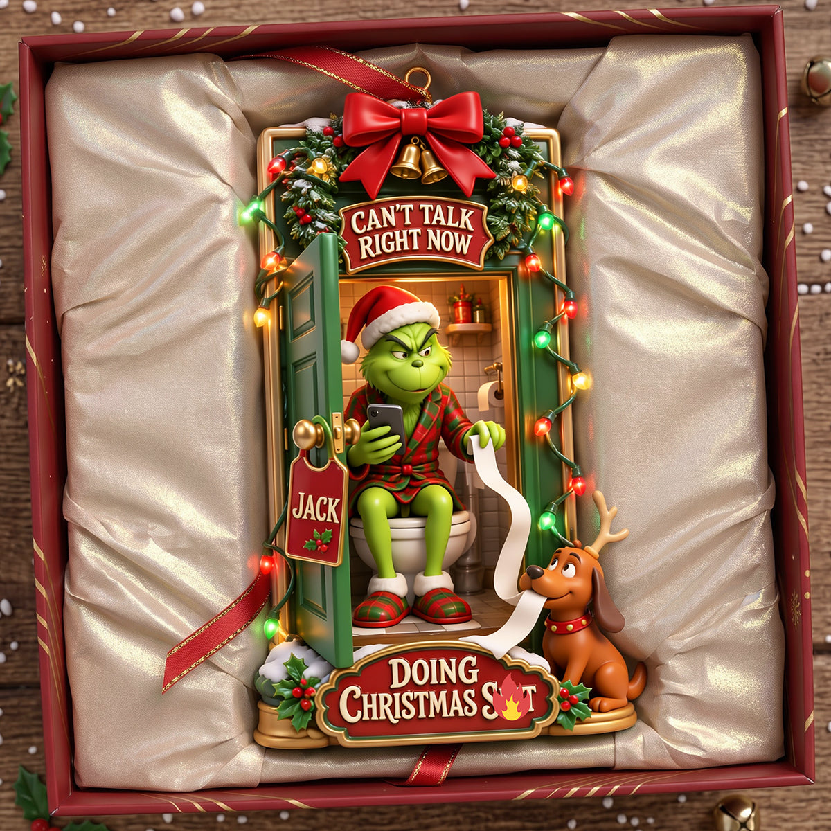 Funny Green Potty Ornament - Personalized Christmas Gifts 01hata240826-Homacus