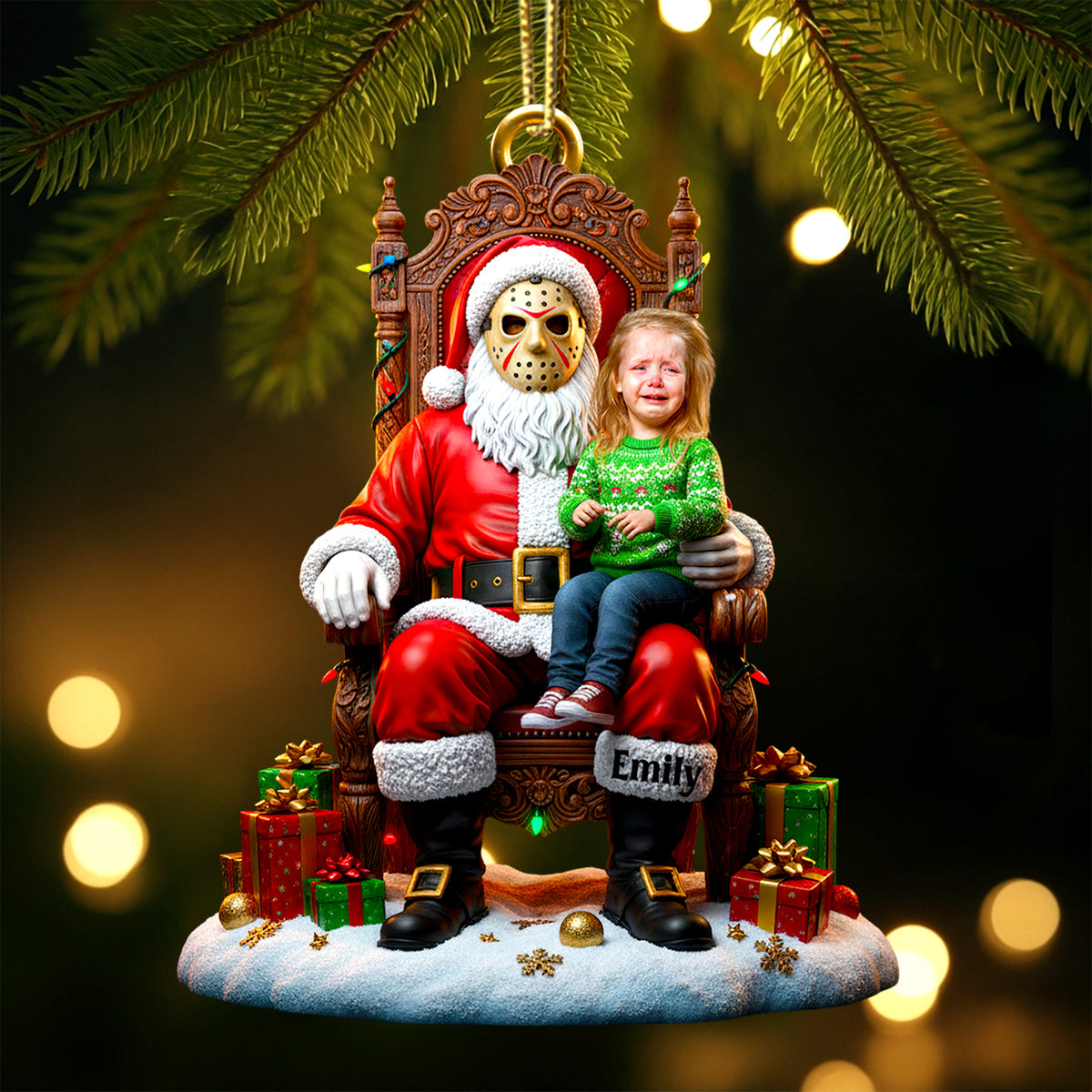 Horror Santa Custom Photo Ornament Christmas Gifts 01DTDT100925-Homacus