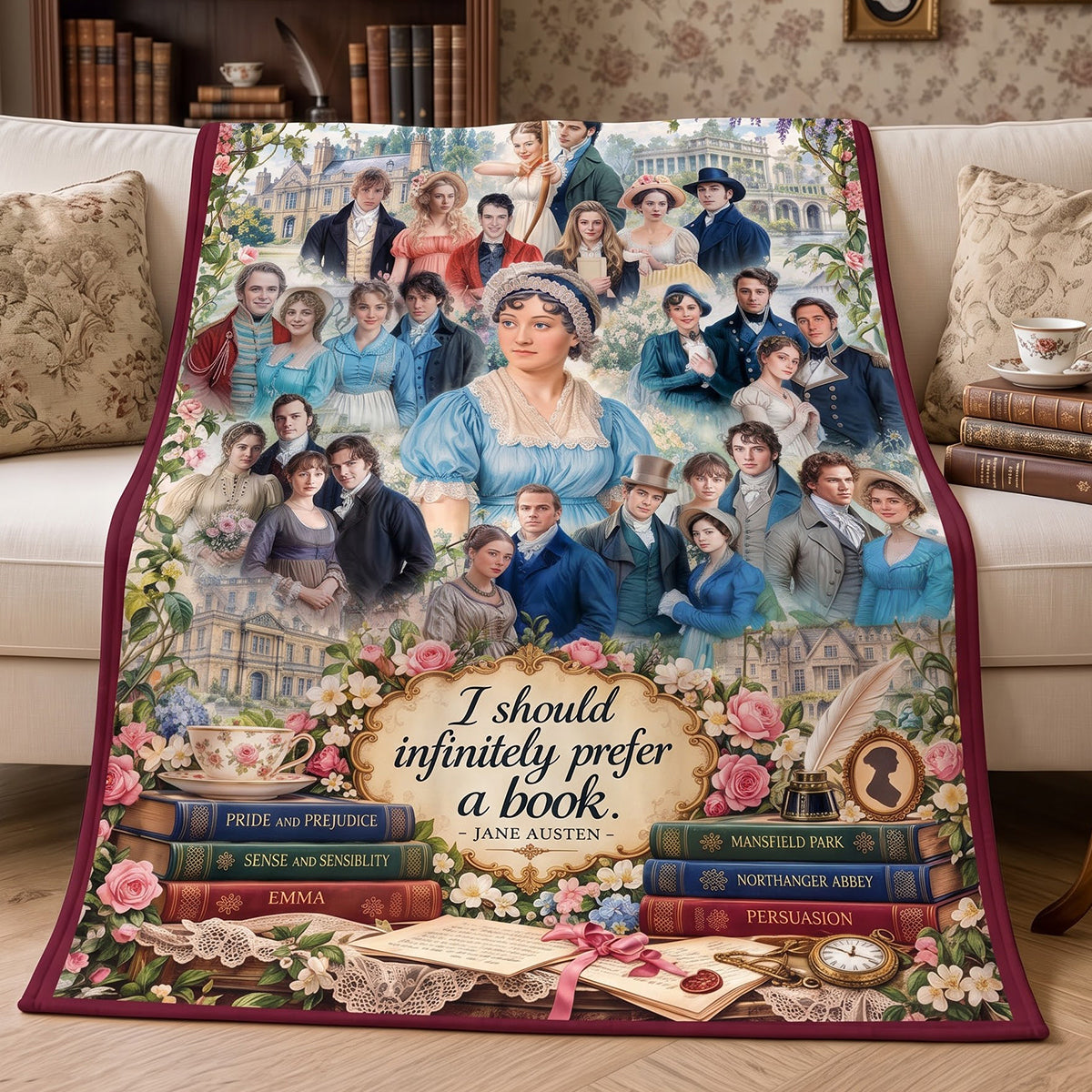 Regency Fiction Blanket - Personalized Gifts For Reading Lovers 06qhtn081026-Homacus