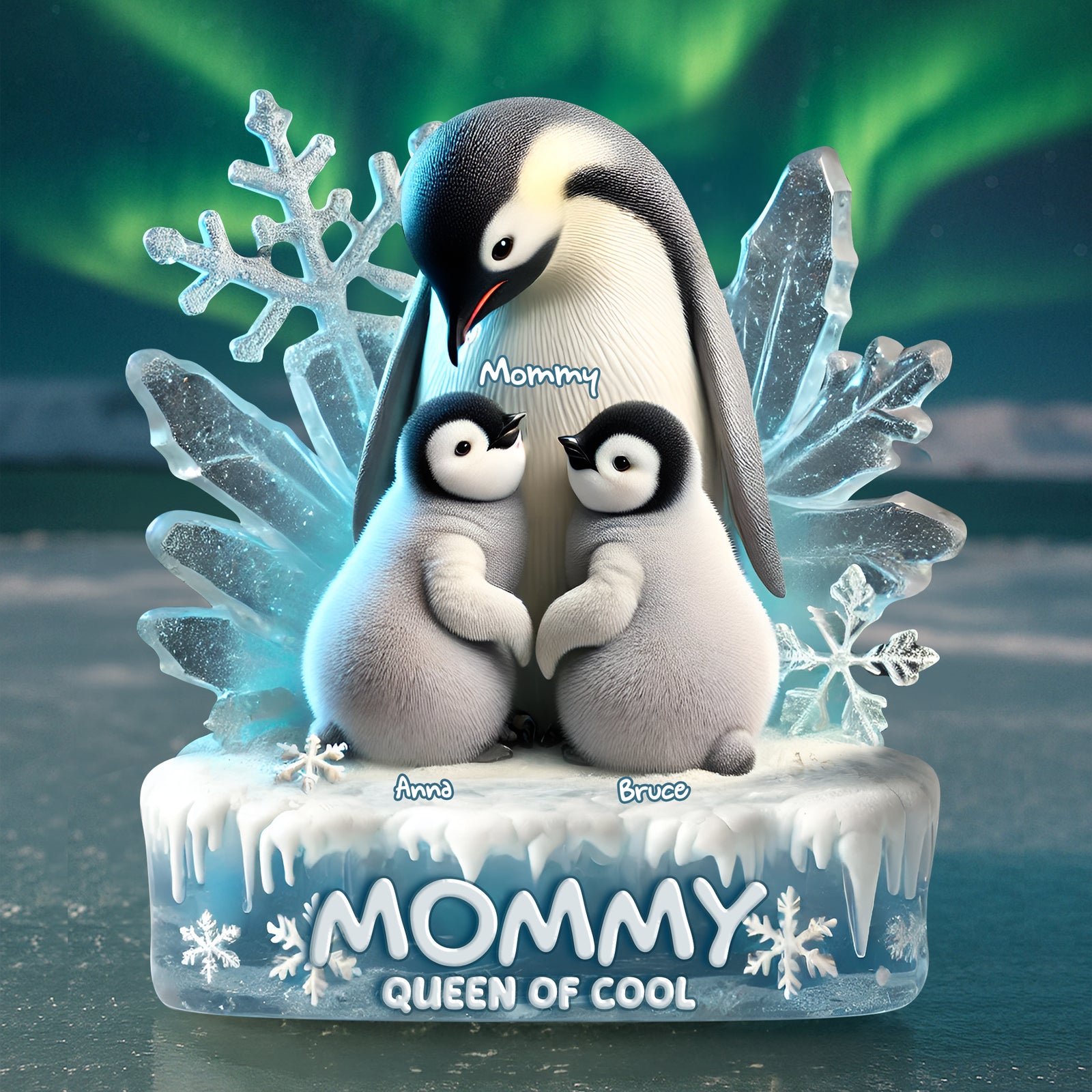 Personalized Gifts For Penguin Mom Acrylic Plaque- Queen Of Cool 04QHLU160425-Homacus