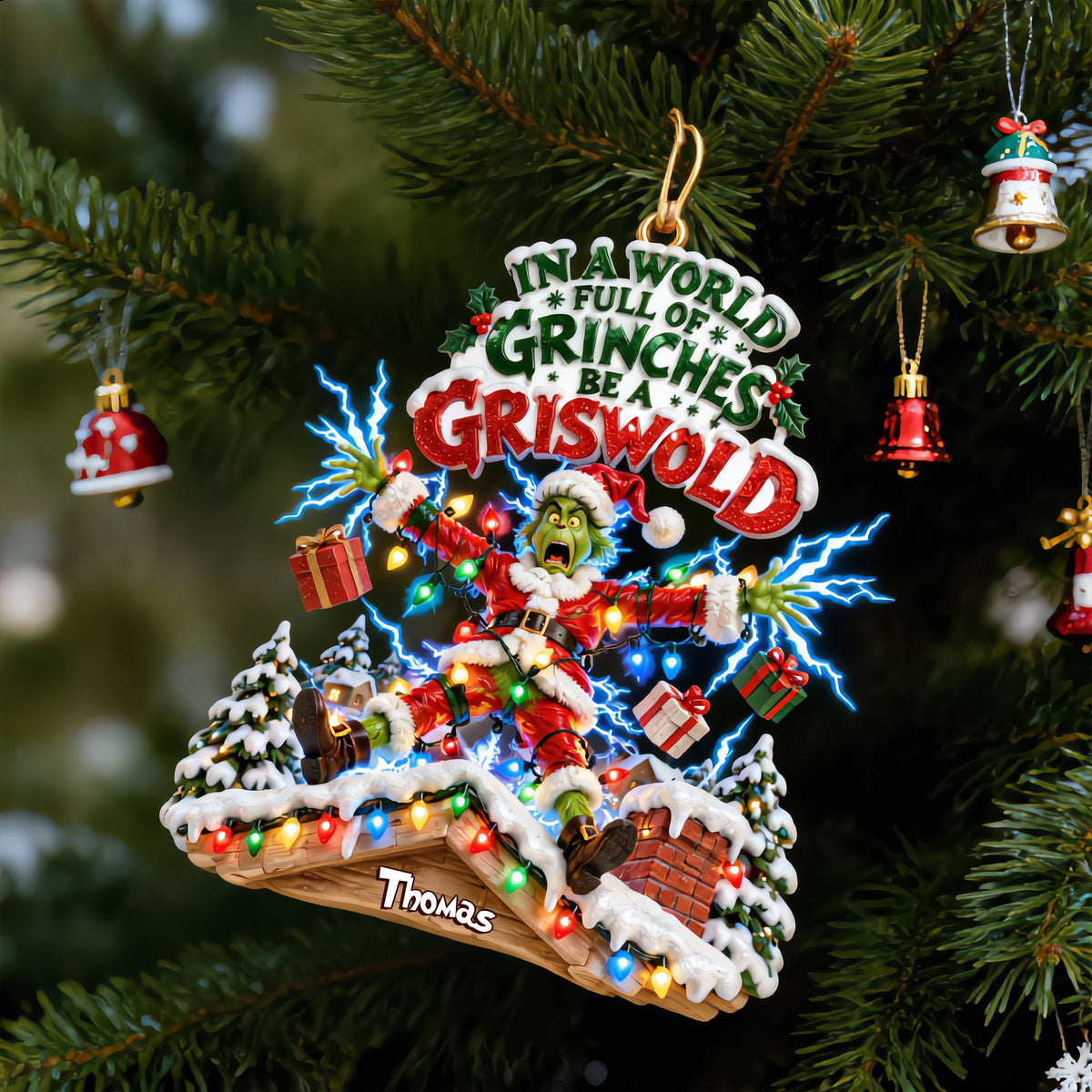 Electric Shock Christmas Ornament - Personalized Funny Gifts For Movie Lovers 04nalu161026-Homacus
