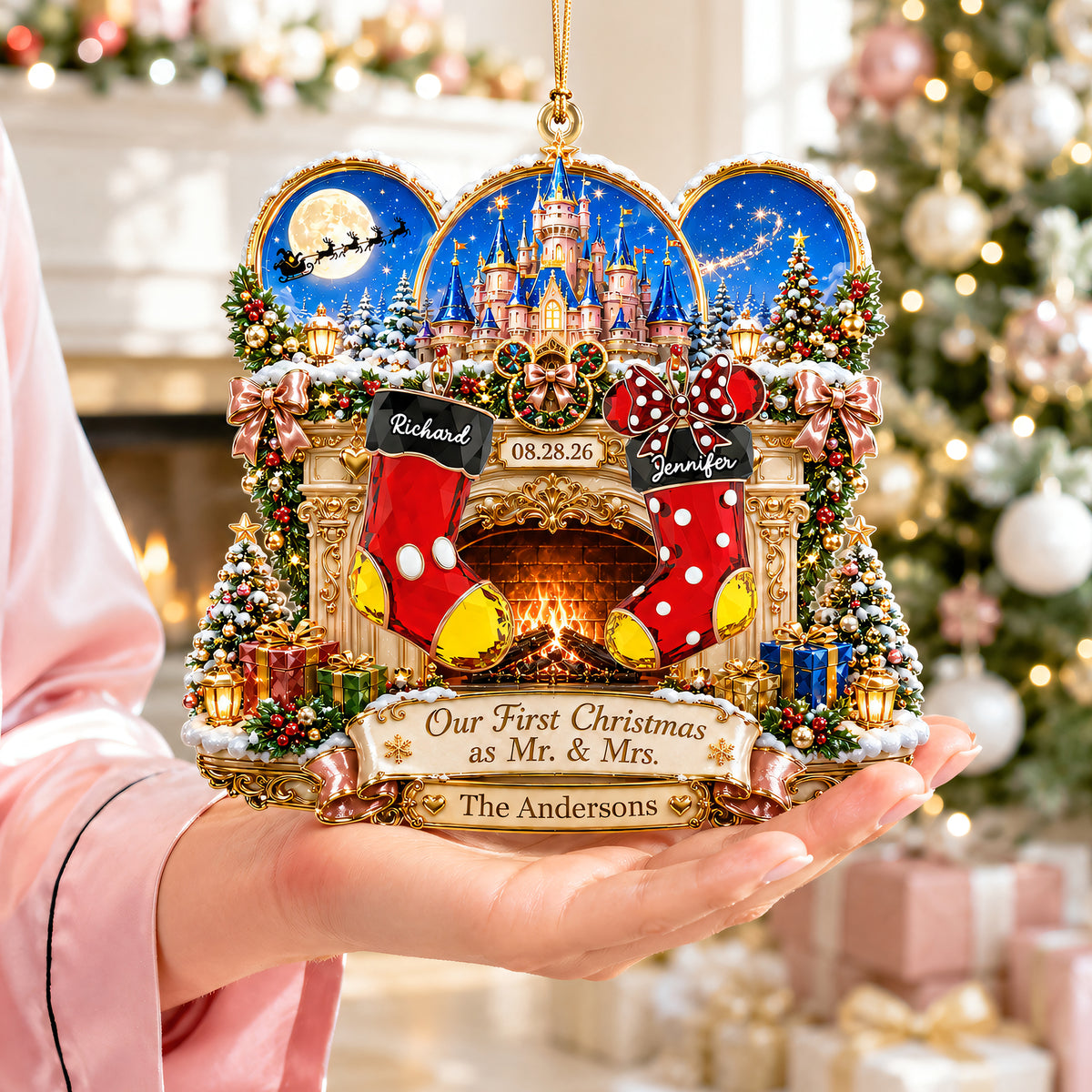 Newly Married Couple Christmas Ornament - Personalized Gifts For Couple 03naqn030926-Homacus