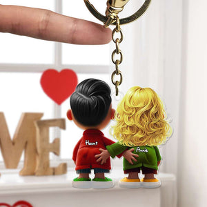 Personalized Gifts For Couple Acrylic Keychain Valentine 03OHLU121224-Homacus