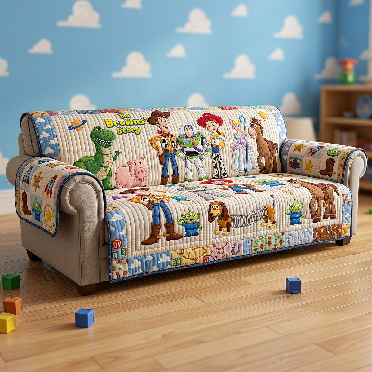 Cartoon Lovers Sofa Cover - Personalized Gifts 02huta220626-Homacus