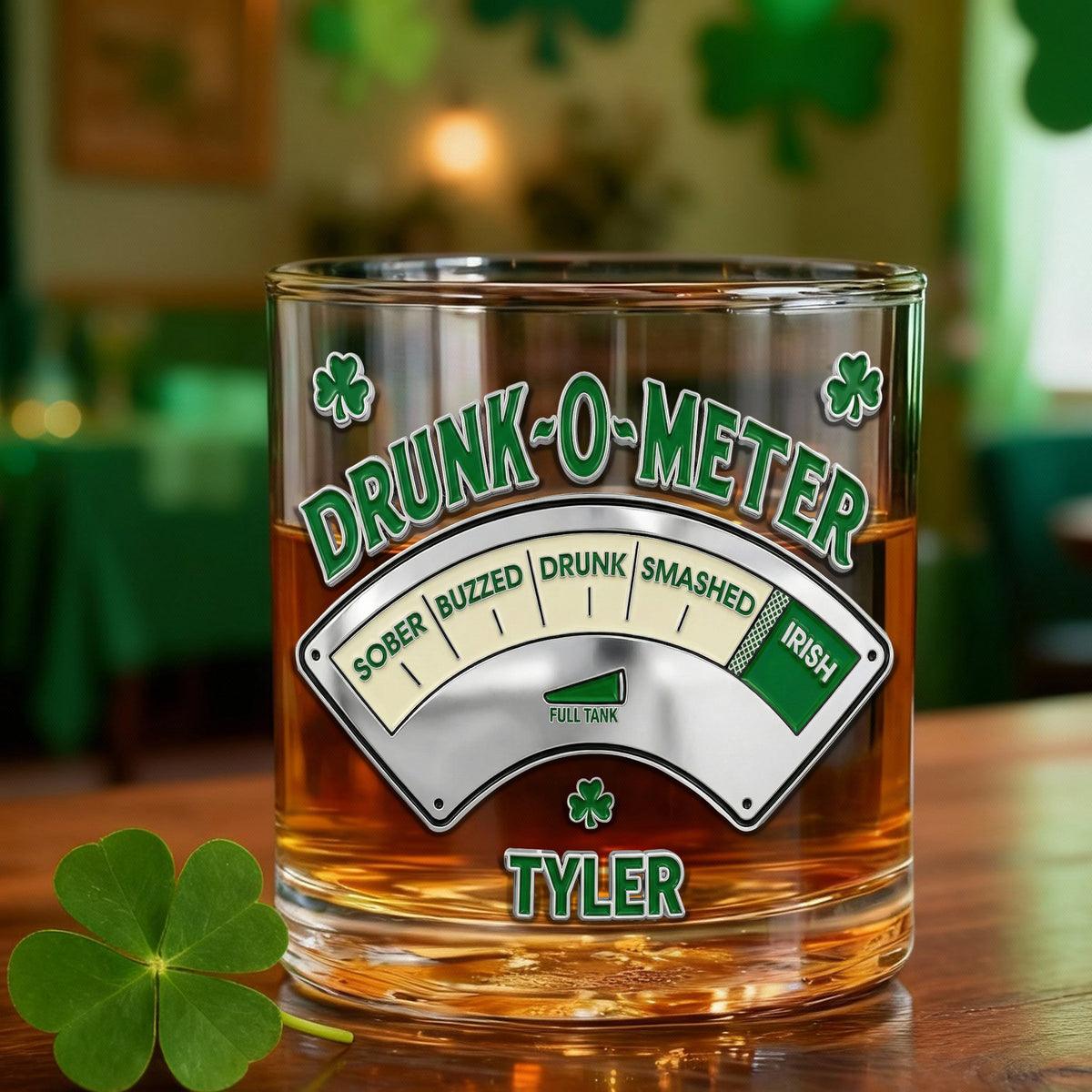 St Patrick's Day Drunk 11oz Round Glass - Personalized Gifts For St Patrick's Day 05HULU201225-Homacus