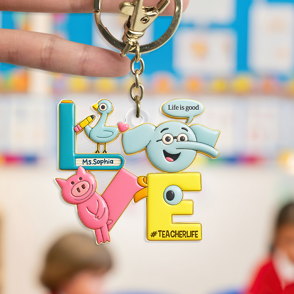 Love Teacher Keychain - Personalized Gifts For Teacher 02HUPU140725-Homacus