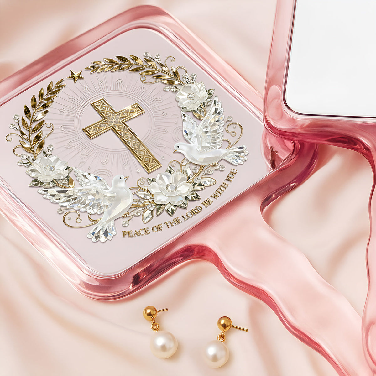 Peace With You Handle Mirror - Gifts For Christians 04palu241225-Homacus