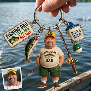 Custom Photo Fishing Dad Tag Keychain - Personalized Gifts For Dad 03tyta280426-Homacus