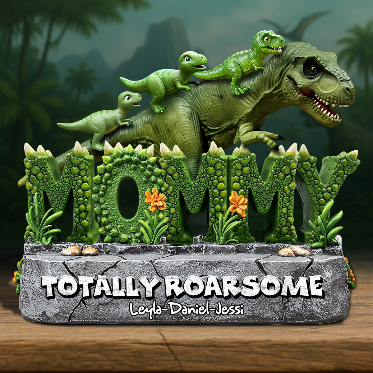 Dinosaur Mom Acrylic Plaque - Personalized Gifts For Mother 03QHLU220425-Homacus