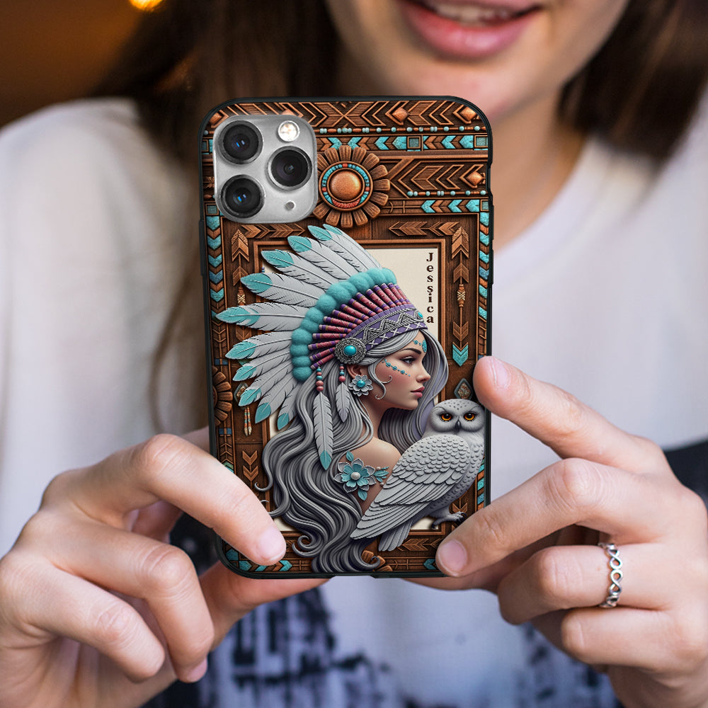 Owl Boho Spirit Girl Phone Case - Personalized Gifts For Her 04NALU200625-Homacus