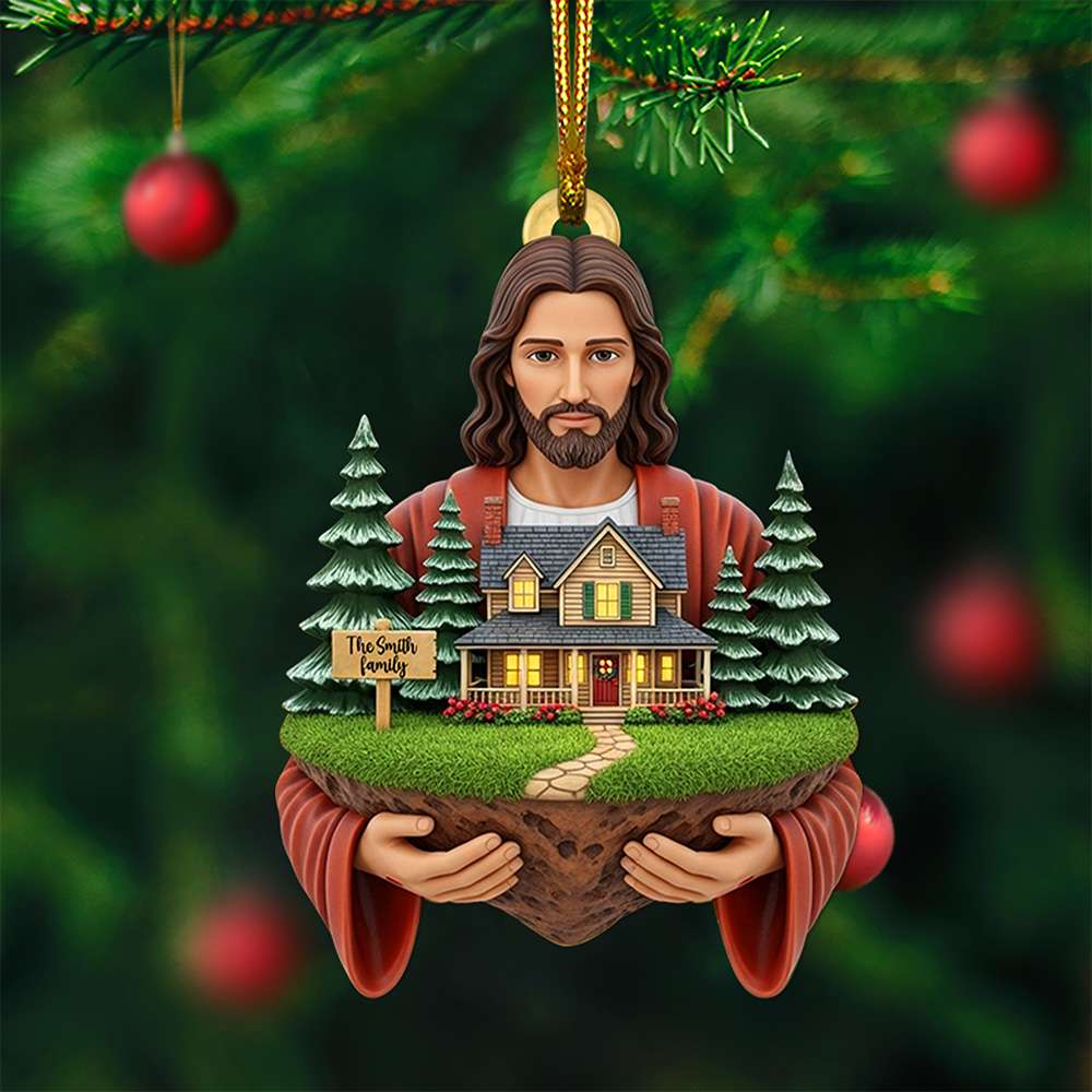 Blessed Family Christmas Ornament - Personalized Gift For Family 02TOLU130825-Homacus