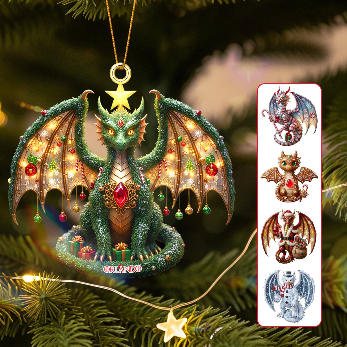 Christmas Dragon Acrylic Ornament - Personalized Gift For Christmas Ornament 01PAMG170925-Homacus