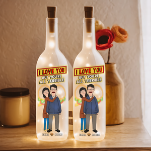 Personalized Gifts For Couple Bottle Lamp I Love You 03ohpu130225hg-Homacus