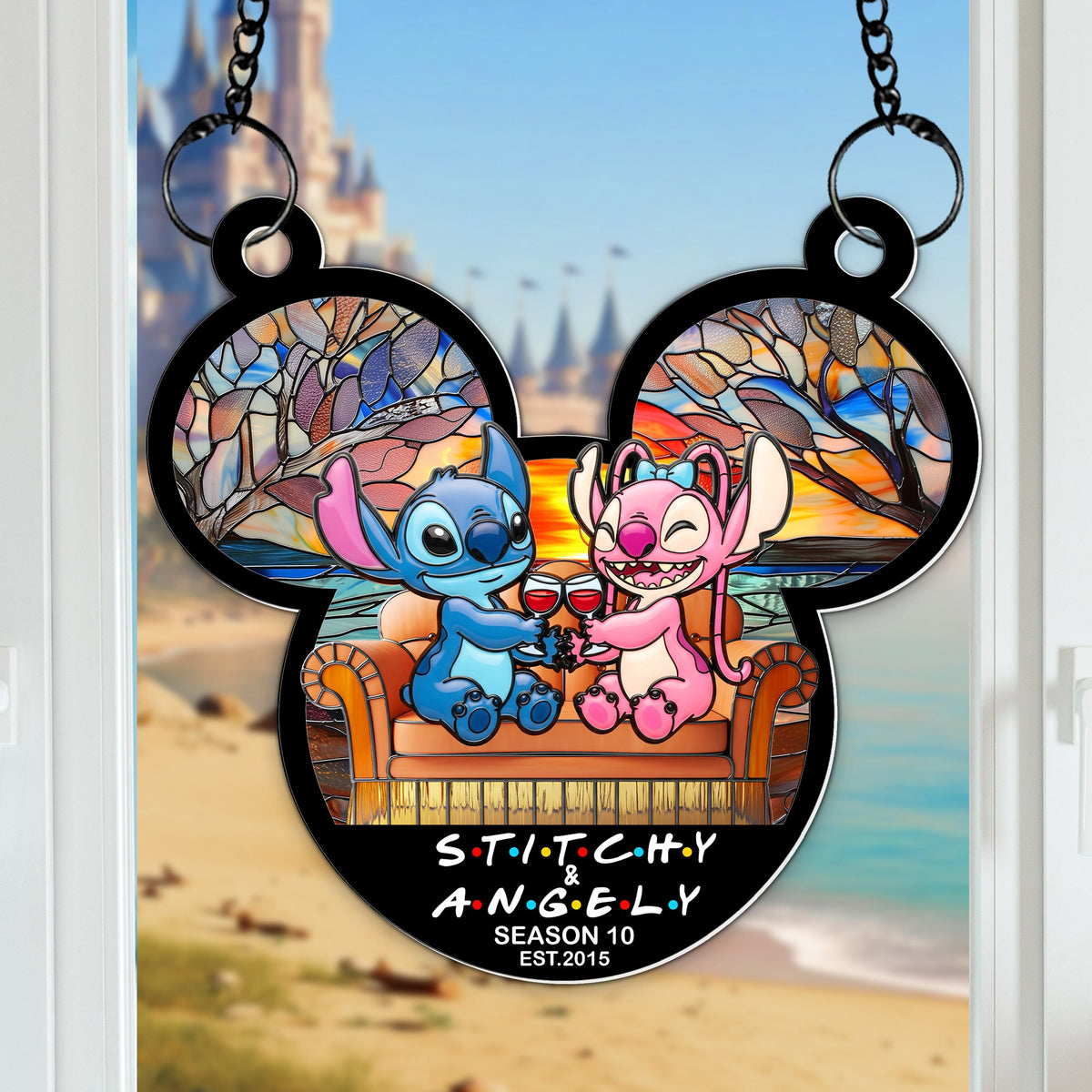 Tropical Space Couple Suncatcher - Personalized Anniversary Gifts For Couple 04OHLU080725-Homacus