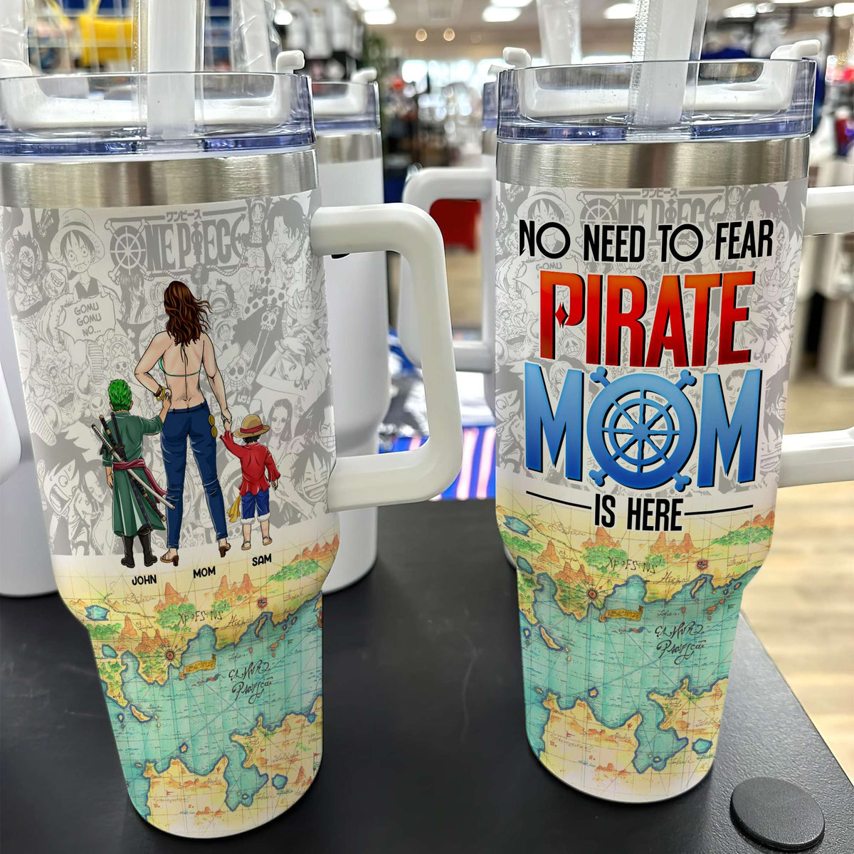 Personalized Gifts For Mom Tumbler No Need To Fear Pirate Mom Is Here 01HUMH220324PA-Homacus