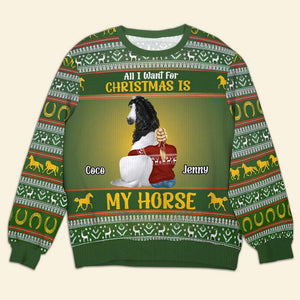 All I Want For Christmas Is My Horse, Personalized Gifts Pet Lovers Ugly Sweater 04TGMH231024TM-Homacus