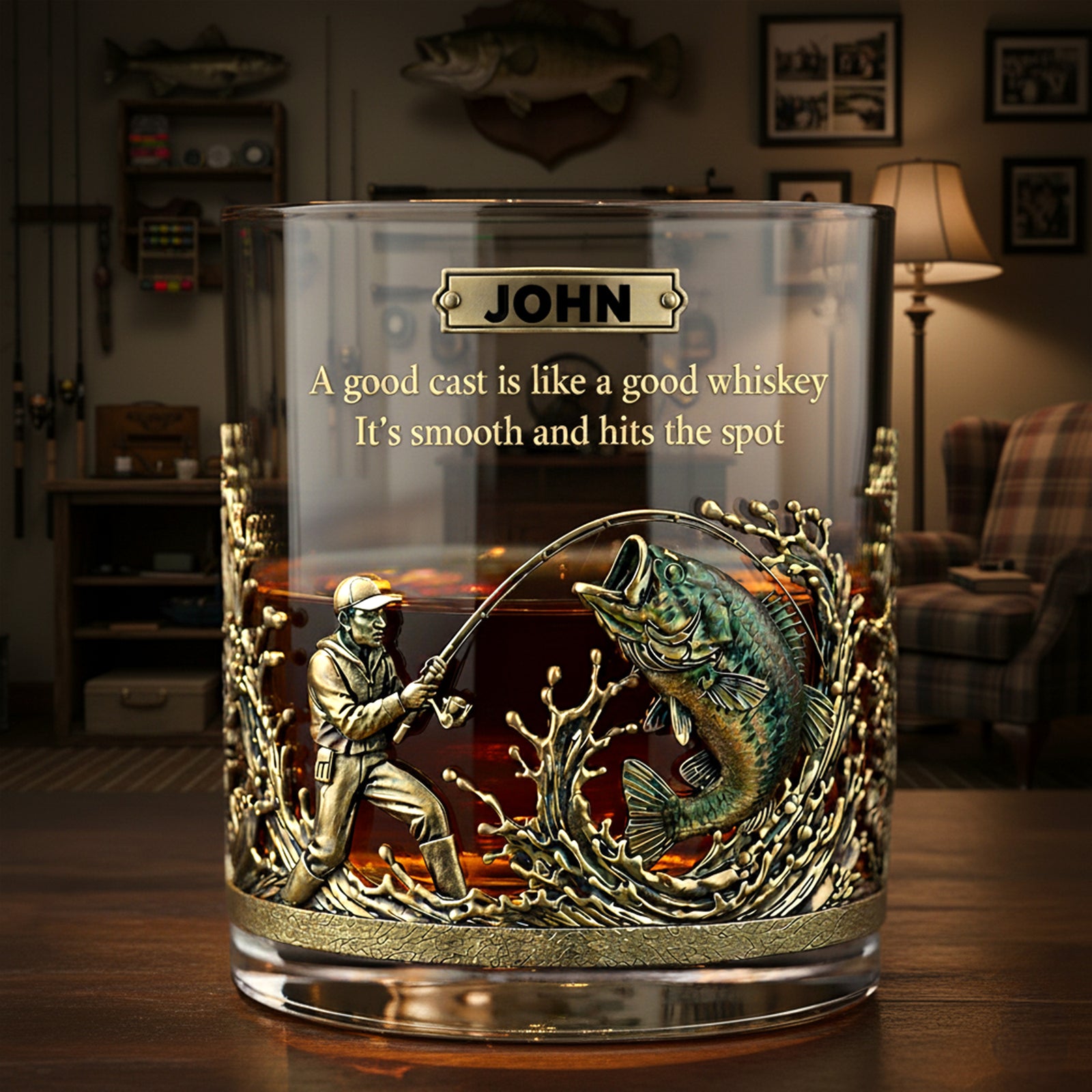 Fishing Time Drinking Glass - Personalized Gifts For Fishing Lovers 08hylu051225-Homacus