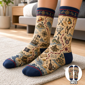 Ocean Adventure Crew Middle Tube Socks - Personalized Christmas Gifts 03HADH150926
