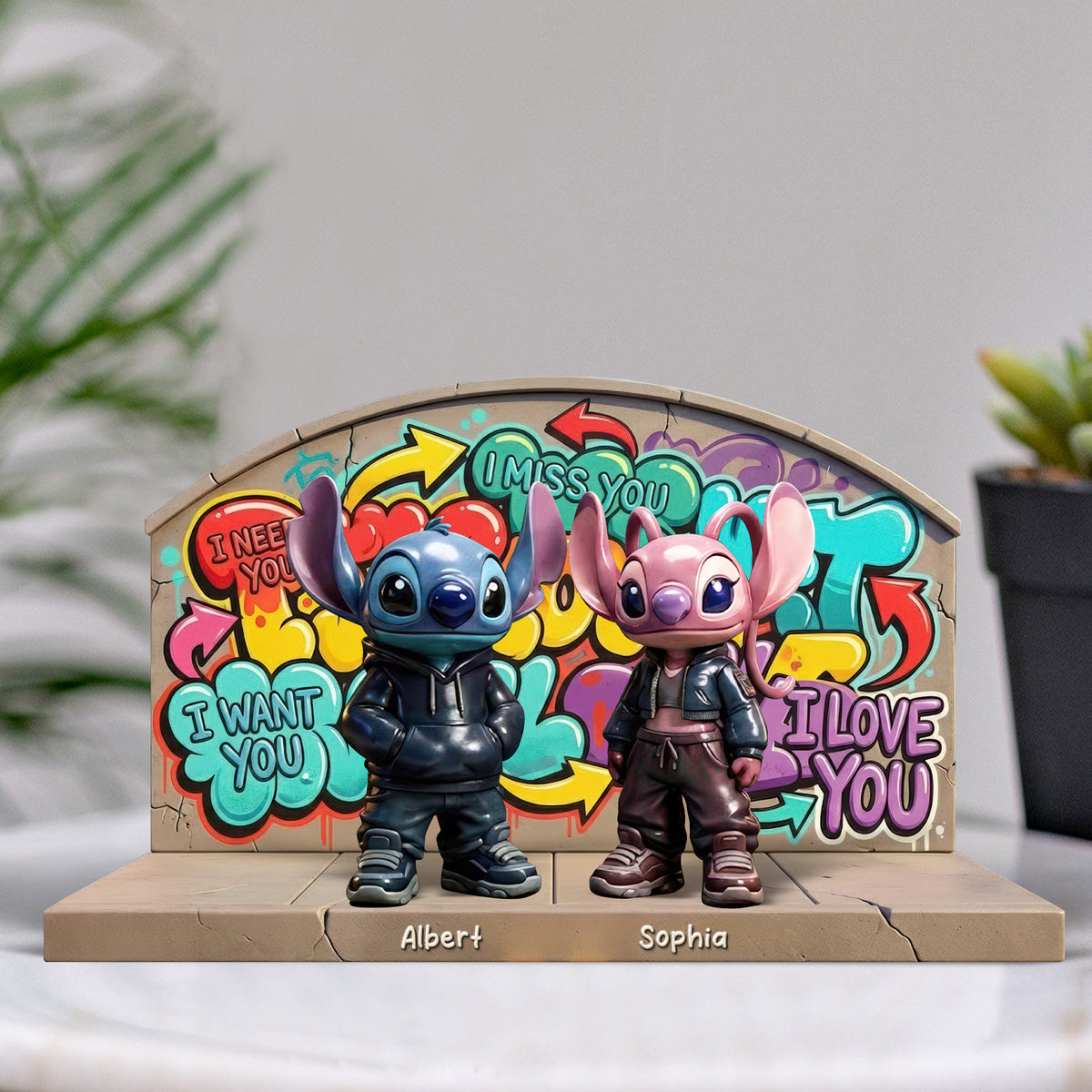 Cute Hiphop Couple Plaque - Personalized Gifts For Couple 04toqn191225-Homacus