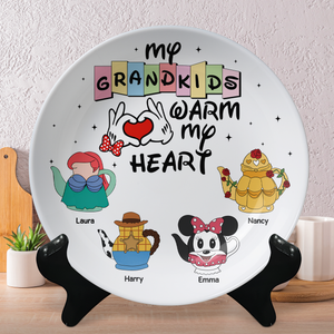 Personalized Gifts For Grandma Ceramic Round Plate 02ohpu180325-Homacus