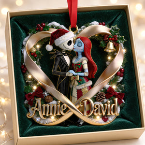 Kissing Spooky Couple Christmas Ornament - Personalized Gifts For Couple 06pgdt231026-Homacus