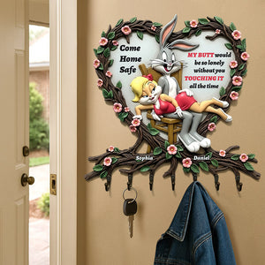 Naughty Rabbit Couple Key Hanger Personalized Gifts For Couple 01QHDT240525-Homacus