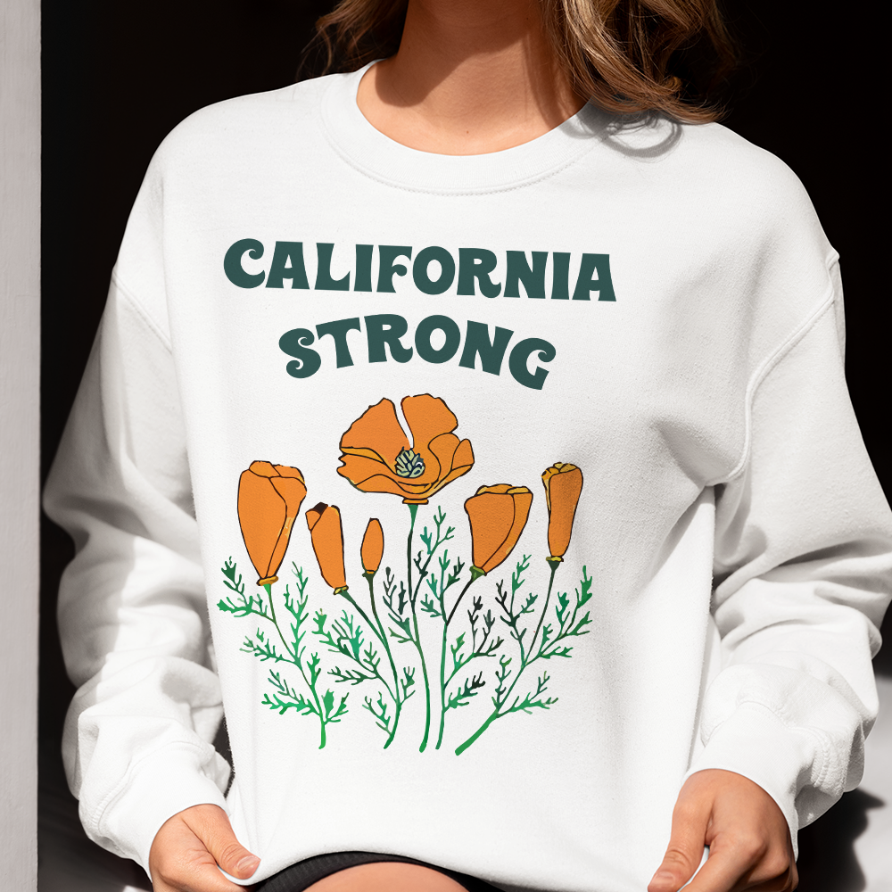 Pray for California Los Angeles Fire Strong Shirt Poppy Flower-Homacus