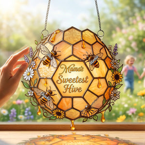 Grandma Bee Sweetest Hive Suncatcher - Personalized Gifts For Grandma 05namg090326-Homacus