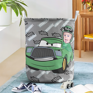 Personalized Custom Photo Gifts For Kids Driving Car Laundry Basket 02KAPU031224-Homacus