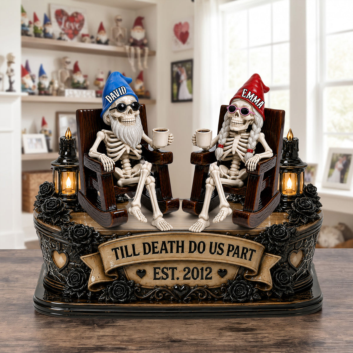 Couple Gnome Skeleton Acrylic Plaque - Personalized Gifts For Couple 05ohlu180826-Homacus