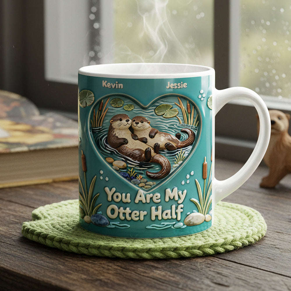 Sweet Otter Couple Coffee Mug - Personalized Gift For Couples 03NATA200126-Homacus