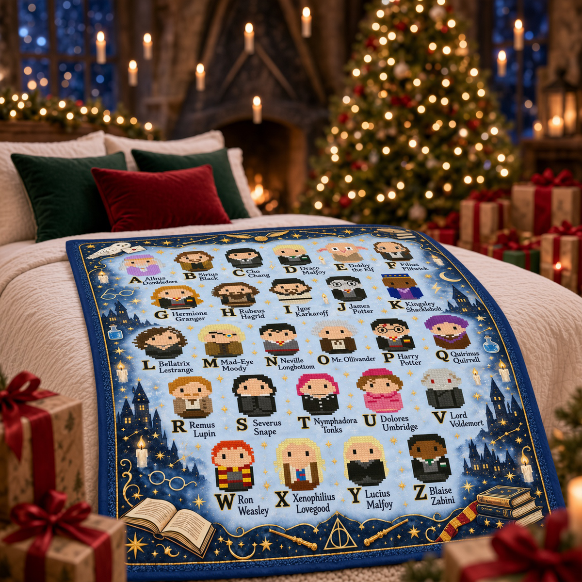 Fantasy Alphabet Blanket - Personalized Gifts For Christmas Blanket 02NAQN221026-Homacus