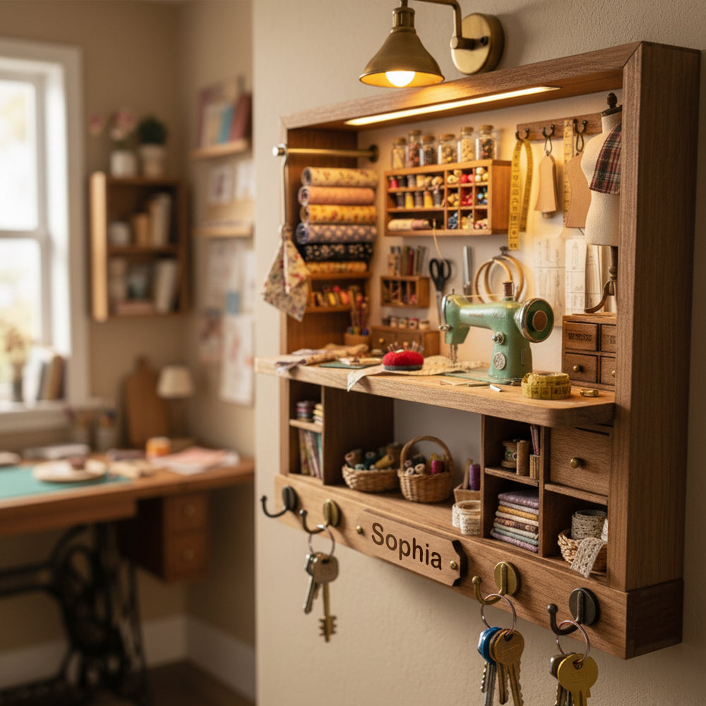 Sewing Nook Key Hanger - Personalized Gift For Sewing Lover 01HYTN111225-Homacus