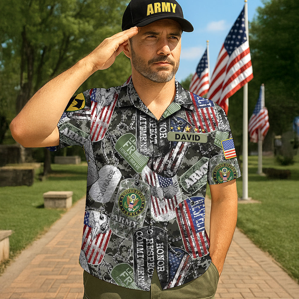 Proud Military Hawaiian Shirt - Personalized Military Logo Gifts For Veteran 04HUQN170625-Homacus