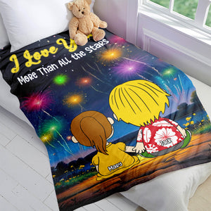 Personalized Gifts For Couple Blanket 02xqtn021224hg Love You More Than All The Stars-Homacus