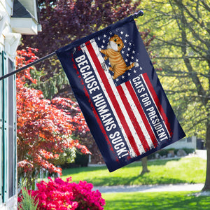 Personalized Gifts For Cat Lovers House Flag 01natn090724 Funny Vote For Cats Politics Election 2024-Homacus