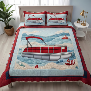 Personalized Gifts For Pontoon Lover Quilt Bed Set, For Lake House Bedroom 02qhti240125-Homacus