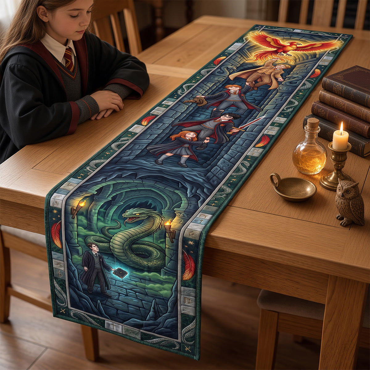 Epic High-Fantasy World Quilted Table Runner - Personalized Gifts 04hudt120826-Homacus