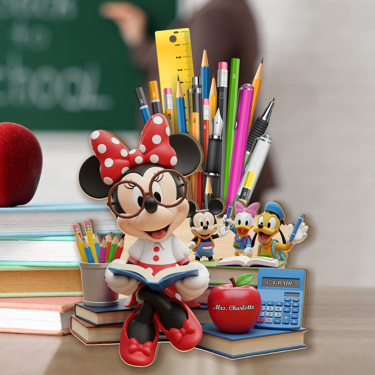 Cute Teacher Pen Holder - Personalized Gifts For Teachers 03pamg050825-Homacus