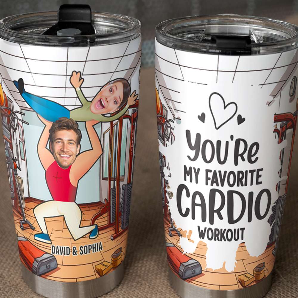 Custom Photo Gifts For Couple Gym Couple Tumbler 01TODT021224-Homacus