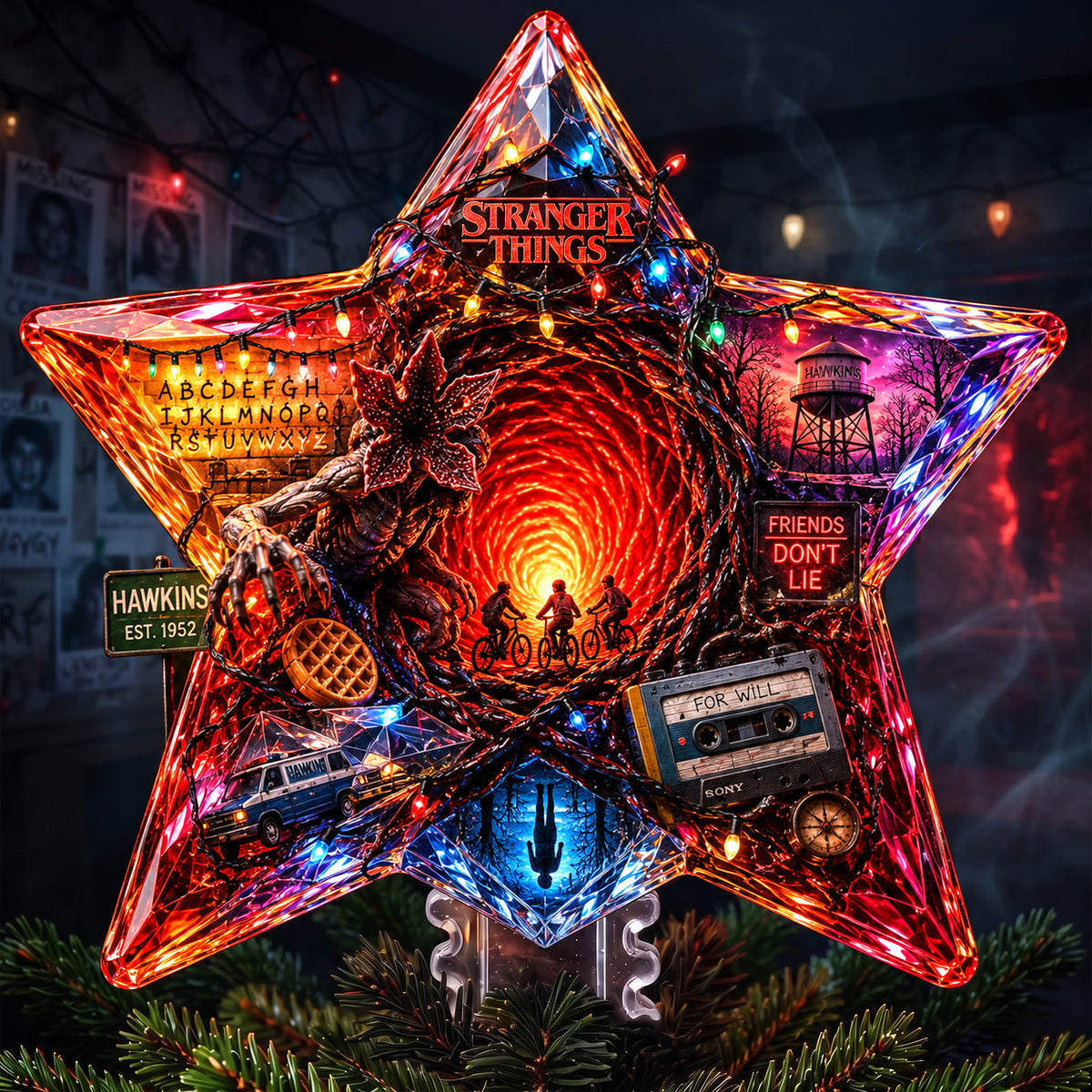 Deep World Star Tree Topper, Personalized Gifts 02qhlu100826-Homacus