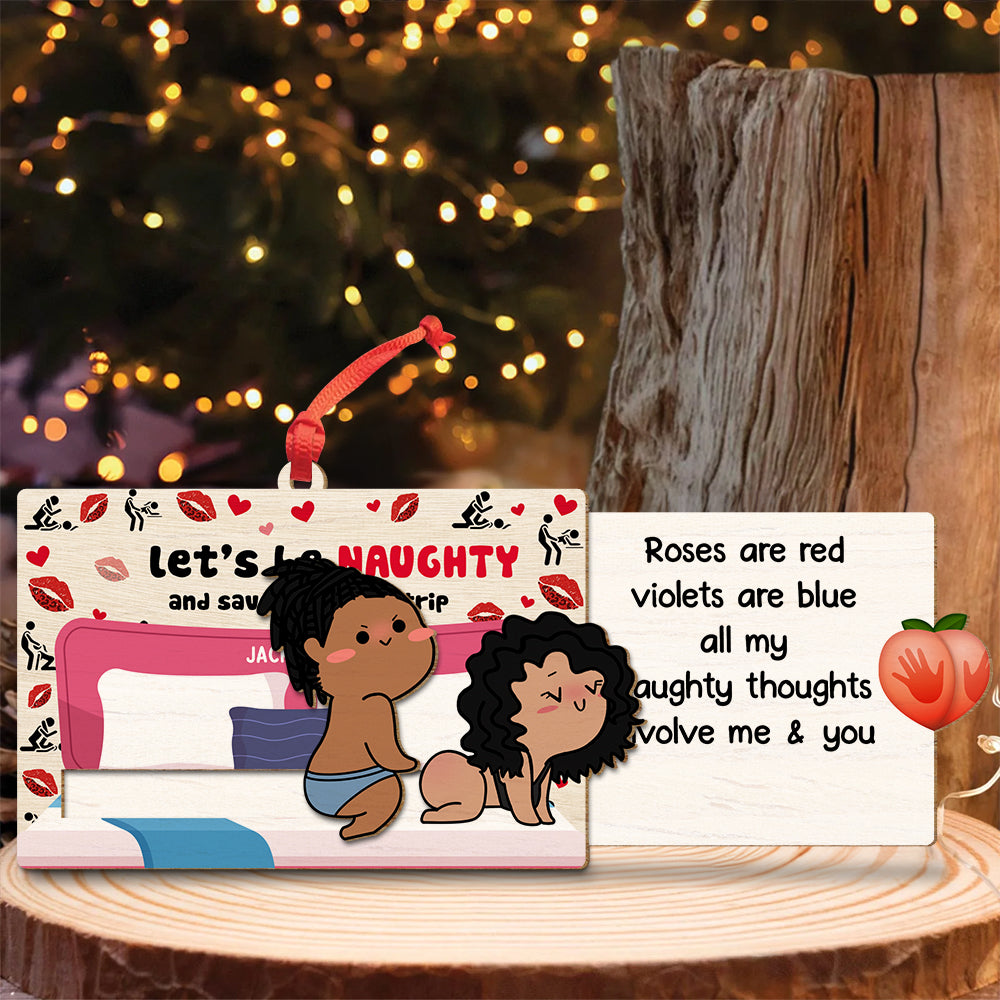 Personalized Christmas Gifts For Couple Wooden Slider Ornament, Funny Rude Gift For Partner 01QHDT141024HH-Homacus