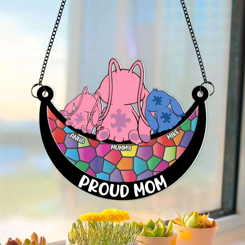 Personalized Gifts For Mom Window Hanging Suncatcher Ornament Autism Mom And Kid 02OHMH190225-Homacus