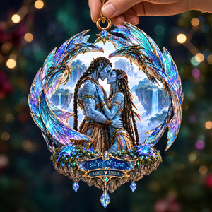 Blue Alien Couple Christmas Ornament - Personalized Gift For Christmas 06HADT300926