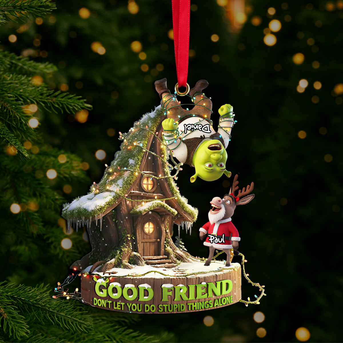 Funny Friendship Ornament - Personalized Christmas Gifts For Best Friends 04PALU260925-Homacus